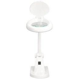 NEDIS zvětšovací stolní LED lampa/ čočka 3 + 12 dioptrií/ spotřeba 6 W/ teplota 6500 K/ světelný tok 400 lm/ bílá