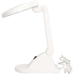 NEDIS zvětšovací stolní LED lampa/ čočka 3 + 12 dioptrií/ spotřeba 6 W/ teplota 6500 K/ světelný tok 400 lm/ bílá