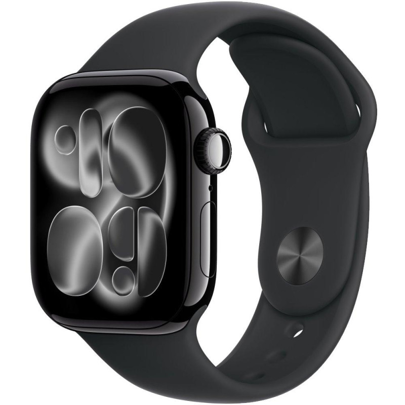 Apple Watch Series 11 Cellular 42mm Klavírně černý hliník s černým sportovním řemínkem - S/M