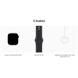 Apple Watch Series 11 Cellular 42mm Klavírně černý hliník s černým sportovním řemínkem - S/M