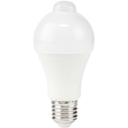 NEDIS LED žárovka E27/ A60/ 8,5 W/ 220 V/ 806 lm/ 3000 K/ teplá bílá/ detekce pohybu/ matná