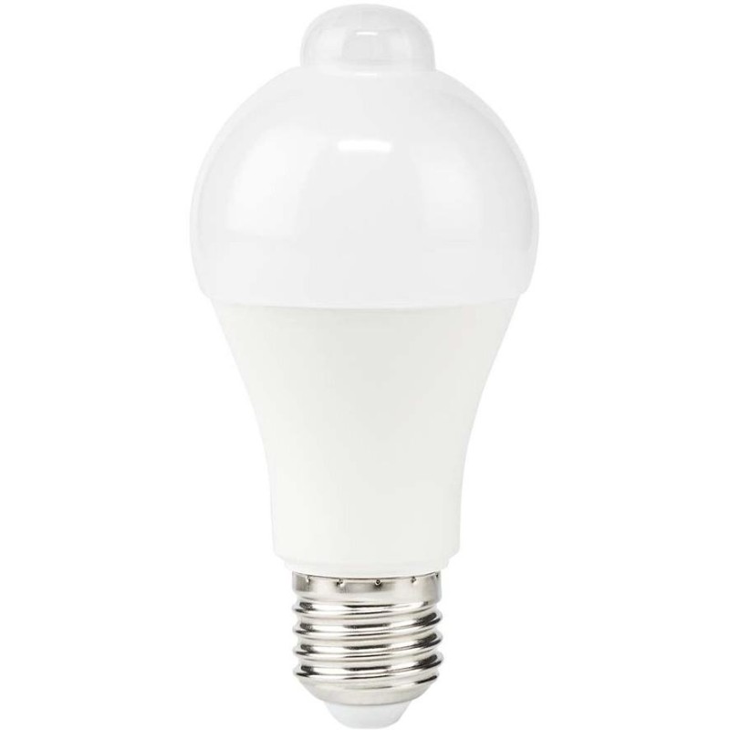 NEDIS LED žárovka E27/ A60/ 8,5 W/ 220 V/ 806 lm/ 3000 K/ teplá bílá/ detekce pohybu/ matná