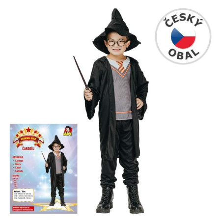 Šaty na karneval - kouzelník, 120-130 cm