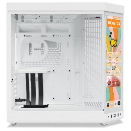 HYTE skříň Y70 Touch Infinite Snow White / 14,9" dotykový displej / levé a přední sklo / Riser PCIe 4.0 / bez zdroje