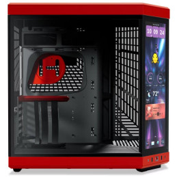 HYTE skříň Y70 Touch Infinite Black Cherry / 14,9" dotykový displej / levé a přední sklo / Riser PCIe 4.0 / bez zdroje /