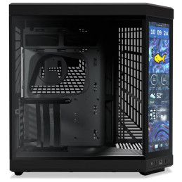 HYTE skříň Y70 Touch Infinite Pitch Black / 14,9" dotykový displej / levé a přední sklo / Riser PCIe 4.0 / bez zdroje /