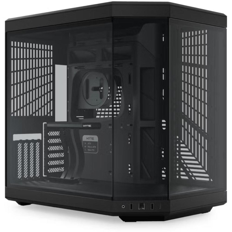 HYTE skříň Y70 Pitch Black / levé a přední sklo / Riser PCIe 4.0 / bez zdroje / 1x USB-C / 2x USB-A /