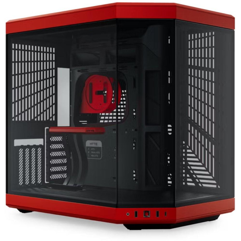 HYTE skříň Y70 Black Cherry / levé a přední sklo / Riser PCIe 4.0 / bez zdroje / 1x USB-C / 2x USB-A /