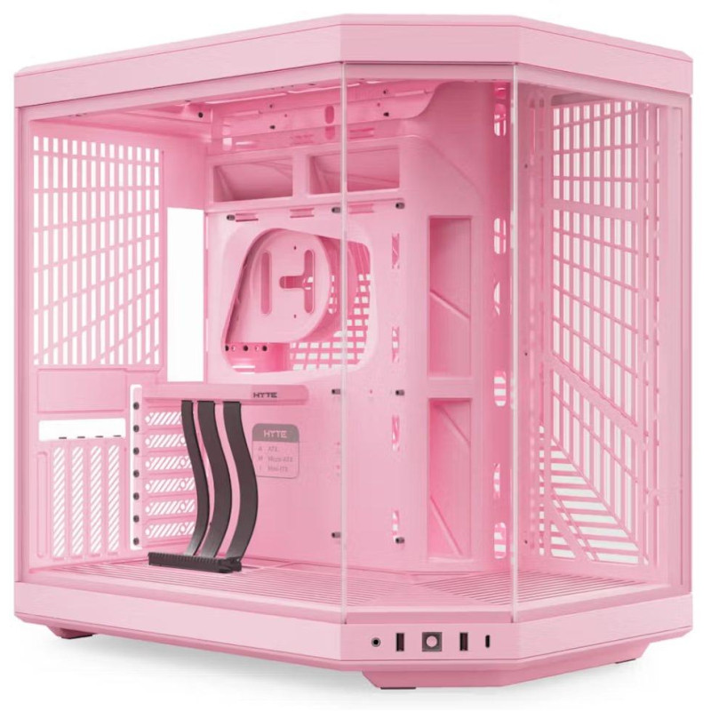 HYTE skříň Y70 Strawberry Milk / levé a přední sklo / Riser PCIe 4.0 / bez zdroje / 1x USB-C / 2x USB-A /