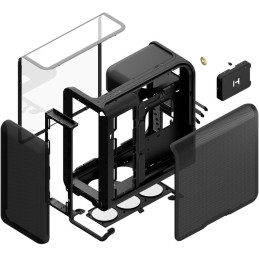 HYTE skříň X50 Pitch Black / prosklená zaoblená bočnice / bez zdroje / 1x USB-C / 2x USB-A /