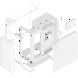 HYTE skříň X50 Snow White / prosklená zaoblená bočnice / bez zdroje / 1x USB-C / 2x USB-A /