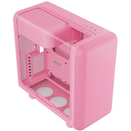 HYTE skříň X50 Strawberry Milk / prosklená zaoblená bočnice / bez zdroje / 1x USB-C / 2x USB-A /