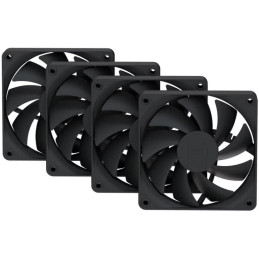 HYTE ventilátor 120mm PWM / barva Pitch Black / 1500rpm / 72CFM / ABS / 4-pin / sada 4x ventilátor