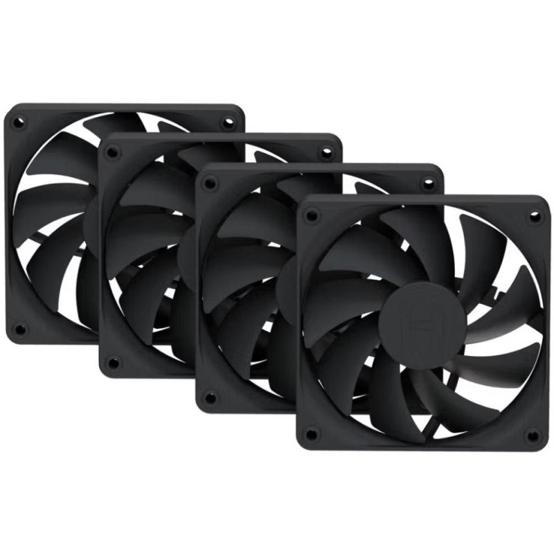 HYTE ventilátor 120mm PWM / barva Pitch Black / 1500rpm / 72CFM / ABS / 4-pin / sada 4x ventilátor