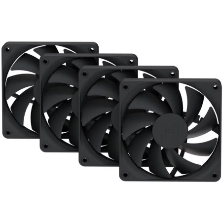HYTE ventilátor 120mm PWM / barva Pitch Black / 1500rpm / 72CFM / ABS / 4-pin / sada 4x ventilátor