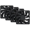 Wentylator HYTE 120mm PWM / kolor Pitch Black / 1500 obr./min / 72 CFM / ABS / 4-pinowy / zestaw 4 wentylatorów