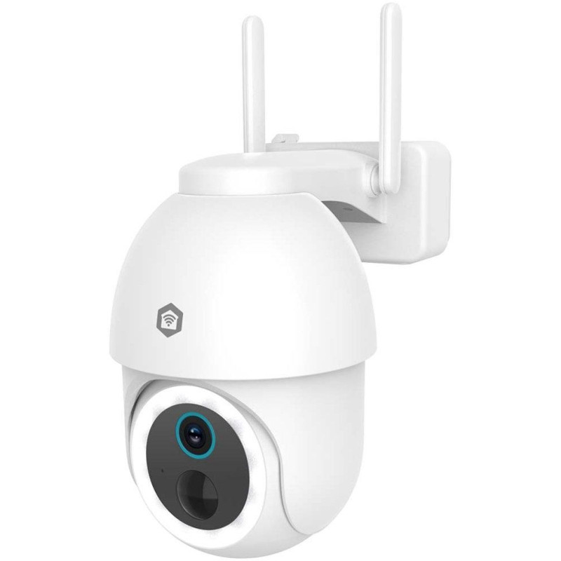 NEDIS IP kamera/ venkovní/ dobíjecí/ IP65/ Wi-Fi/ USB-C/ Reflektor/ 3Mpix/ 1296p/ detekce pohybu/ noční vidění 10m/ bílá