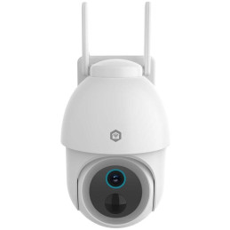 NEDIS IP kamera/ venkovní/ dobíjecí/ IP65/ Wi-Fi/ USB-C/ Reflektor/ 3Mpix/ 1296p/ detekce pohybu/ noční vidění 10m/ bílá