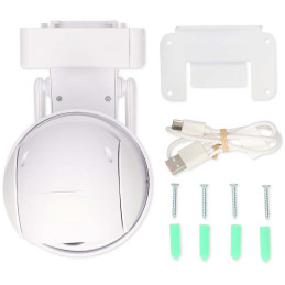 NEDIS IP kamera/ venkovní/ dobíjecí/ IP65/ Wi-Fi/ USB-C/ Reflektor/ 3Mpix/ 1296p/ detekce pohybu/ noční vidění 10m/ bílá