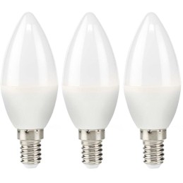 NEDIS LED žárovka E14/ svíčka/ 4,9 W/ 220 V/ 470 lm/ 2700 K/ teplá bílá/ matná/ 3 kusy