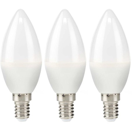 NEDIS LED žárovka E14/ svíčka/ 4,9 W/ 220 V/ 470 lm/ 2700 K/ teplá bílá/ matná/ 3 kusy