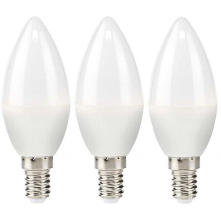NEDIS LED žárovka E14/ svíčka/ 2,8 W/ 220 V/ 250 lm/ 2700 K/ teplá Bílá/ matná/ 3 kusy