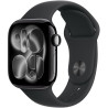 Apple Watch Series 11 Cellular 46 mm Klavierlack-Aluminium mit schwarzem Sportarmband – S/M