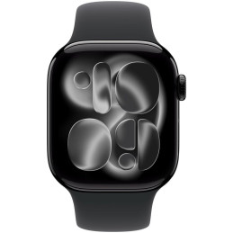Apple Watch Series 11 Cellular 46mm Klavírně černý hliník s černým sportovním řemínkem - S/M