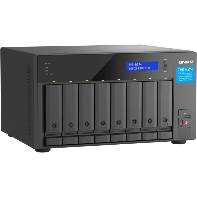 QNAP TVS-h874X-i9-64G  8x SATA 64GB RAM, 2x M.2 NVMe, 2x PCIe, 2x2,5GbE, 2x10GbE
