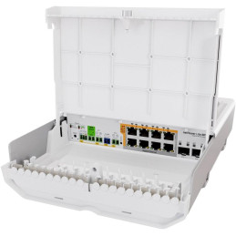 MikroTik managed Switch/UPS netPower Lite 8P, 8x GbE PoE+, 2x 10Gb SFP+, SwOS, PSU (PoE budget 120W)