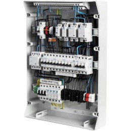 Solarmi AC25 osazený rozvaděč pro fotovoltaiku, jističe, chránič, 10kW 3f, plný automatický backup, 25A