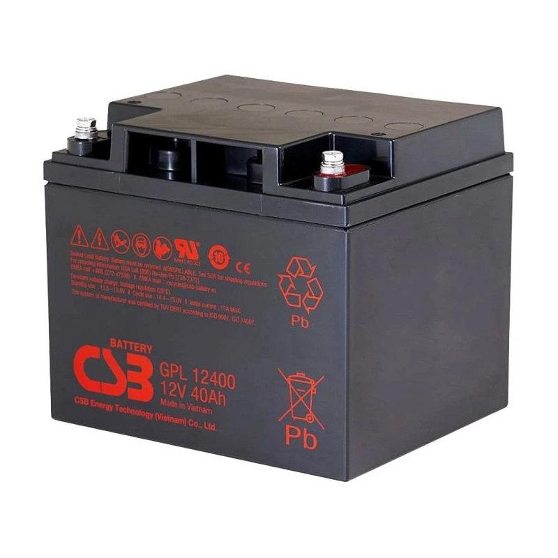CSB Pb záložní akumulátor GPL12400, 12V, 40Ah