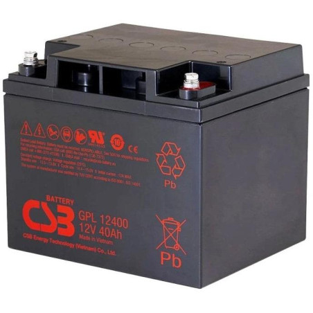 CSB Pb záložní akumulátor GPL12400, 12V, 40Ah