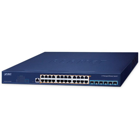 Planet MGS-6311-24UPL6X L3 switch, 24x2,5Gb PoE 802.3bt, 6x10Gb SFP+