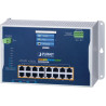 Planet WGS-5215-16UP4XV flacher L2-Switch, 16x 1GbE 802.3bt 720W, 4x 10 Gbit SFP+, 48-54VDC, -20~70°C, IP30, Display