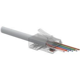 Solarix Univerzální EASY konektor RJ45 CAT5E UTP 8p8c na drát i licnu SXRJ45-5E-UTP-EASY