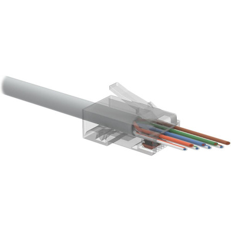 Solarix Univerzální EASY konektor RJ45 CAT5E UTP 8p8c na drát i licnu SXRJ45-5E-UTP-EASY