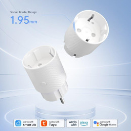 IMMAX NEO SMART chytrá vnitřní zásuvka THIN bez kolíku (typ F)/ IP20/ LED podsvícení/ RGB/ Wi-Fi/ LIDL/ TUYA