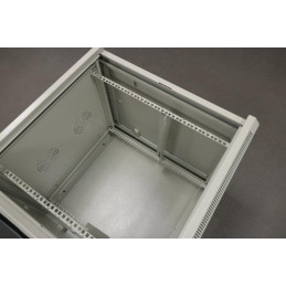 XtendLan 12U/600x600, na zeď, jednodílný, rozložený, skleněné dveře, šedý