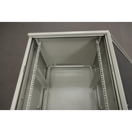 XtendLan 12U/600x600, na zeď, jednodílný, rozložený, skleněné dveře, šedý