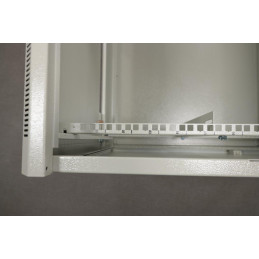 XtendLan 12U/600x600, na zeď, jednodílný, rozložený, skleněné dveře, šedý