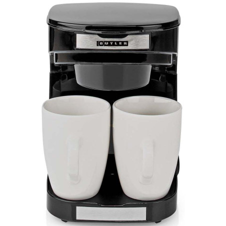 NEDIS Butler kávovar/ na dva šálky/ kapacita 0,25 l/ automatické vypnutí/ černý