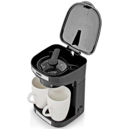 NEDIS Butler kávovar/ na dva šálky/ kapacita 0,25 l/ automatické vypnutí/ černý