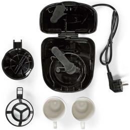 NEDIS Butler kávovar/ na dva šálky/ kapacita 0,25 l/ automatické vypnutí/ černý