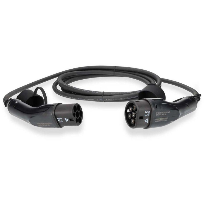NEDIS kabel elektrického vozidla/ kabel typ 2/ 16 A/ 11000 W/ 3-fázový/ černý/ box/ 5 m