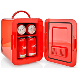 NEDIS Melissa přenosná mini lednička/ objem 4 litry/ chlazení 8 - 18 °C/ AC 100 - 240 V / 12 V/ spotřeba 48 W/ červená