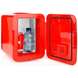 NEDIS Melissa přenosná mini lednička/ objem 4 litry/ chlazení 8 - 18 °C/ AC 100 - 240 V / 12 V/ spotřeba 48 W/ červená