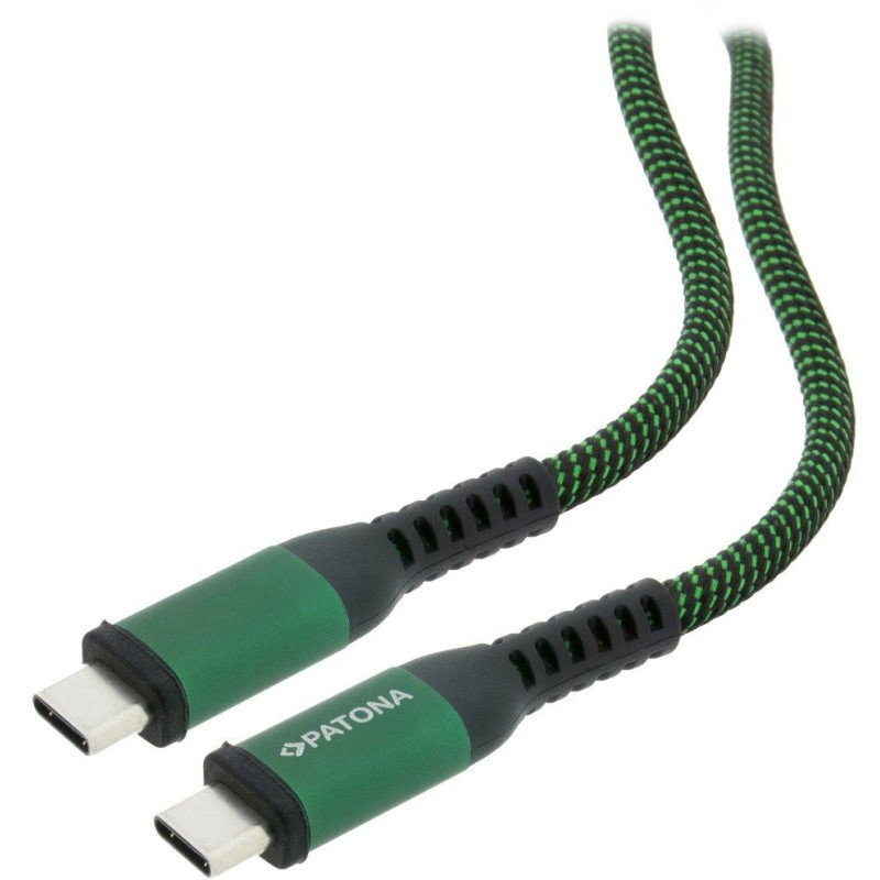 PATONA kabel USB-C/USB-C, Power delivery 100W, opletený, 100cm