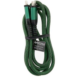 PATONA kabel USB-C/USB-C, Power delivery 100W, opletený, 100cm