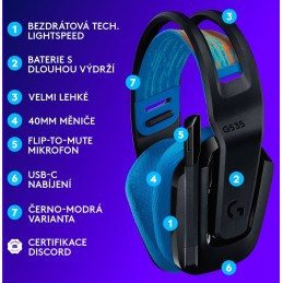Bezprzewodowy zestaw słuchawkowy do gier Logitech G535 LIGHTSPEED - CZARNY